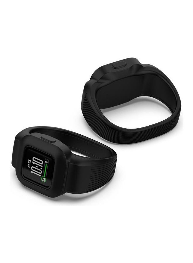 BGM Silicone Pure Color Replacement Watchband For Garmin Vivofit JR3 Black - Image 3