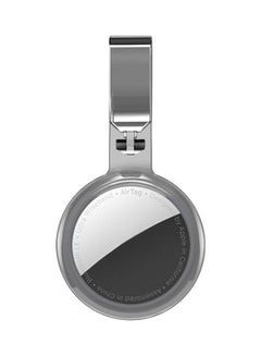 TPU Anti-Scratch Shockproof Protective Cover Soft Case with Keychain Ring Loop For Apple AirTag Grey