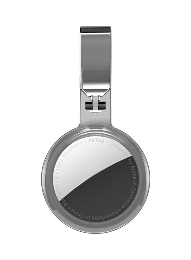 BGM - TPU Anti-Scratch Shockproof Protective Cover Soft Case with Keychain Ring Loop For Apple AirTag Grey - Image 1