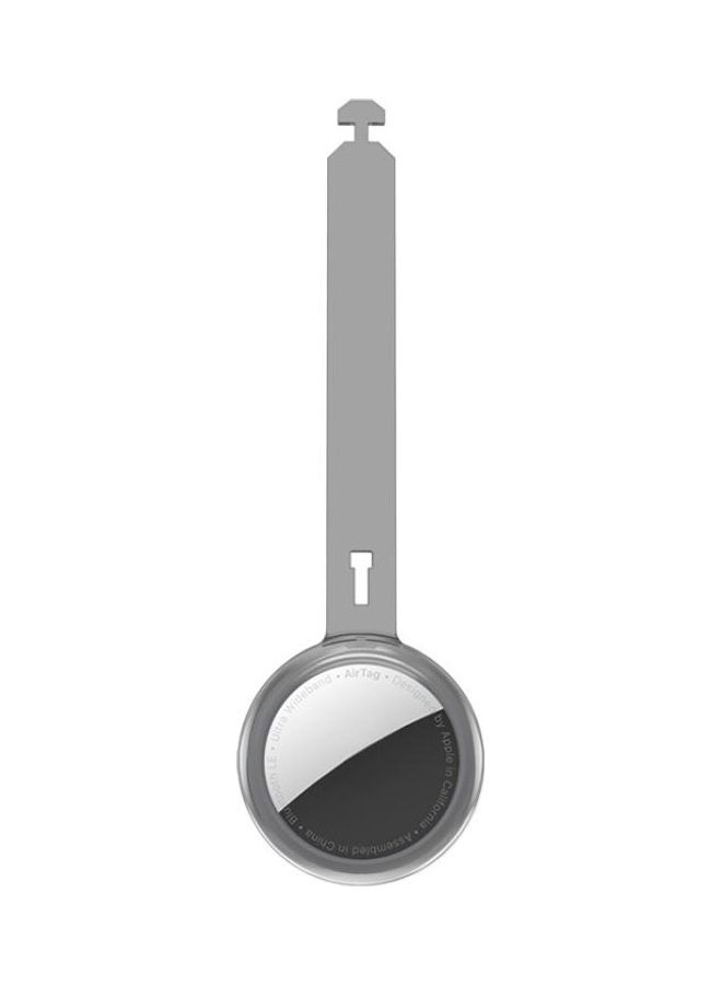 BGM - TPU Anti-Scratch Shockproof Protective Cover Soft Case with Keychain Ring Loop For Apple AirTag Grey - Image 1