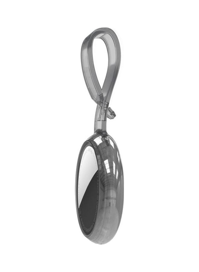BGM - TPU Anti-Scratch Shockproof Protective Cover Soft Case with Keychain Ring Loop For Apple AirTag Grey - Image 1