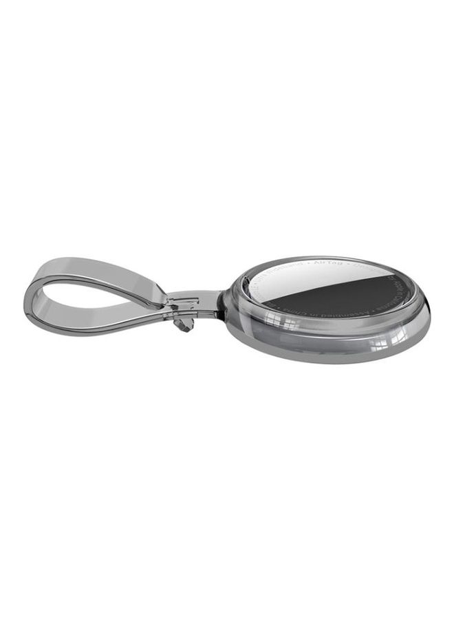 BGM - TPU Anti-Scratch Shockproof Protective Cover Soft Case with Keychain Ring Loop For Apple AirTag Grey - Image 1