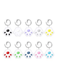 BGM Cute Cat Paw Silicone Shockproof Protective Cover Soft Case with Keychain Ring Loop For Apple AirTag Grey  - Image 2