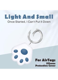 BGM Cute Cat Paw Silicone Shockproof Protective Cover Soft Case with Keychain Ring Loop For Apple AirTag Grey  - Image 4