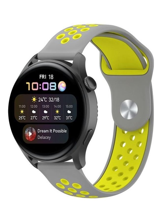 BGM Replacement Band For Huawei Watch Grey/Yellow - Image 4