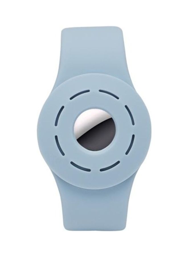 BGM Anti-Scratch Shockproof Silicone Bracelet Strap Protective Cover Case For Apple AirTag Denim Blue  - Image 1