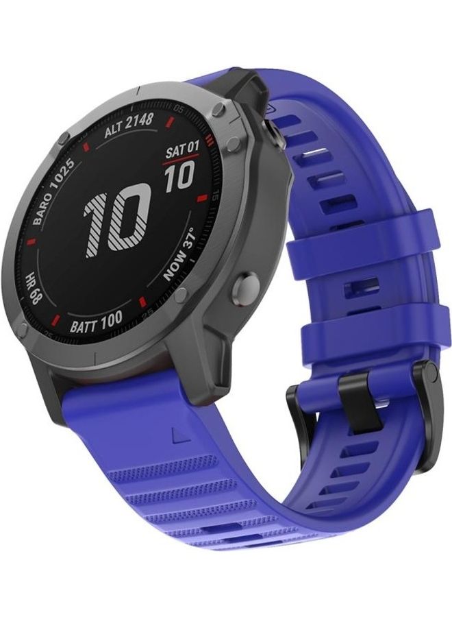 BGM Silicon Wrist Strap Watchband For Garmin Fenix 6X 26mm Royal Blue - Image 1