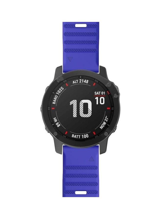 BGM Silicon Wrist Strap Watchband For Garmin Fenix 6X 26mm Royal Blue - Image 2