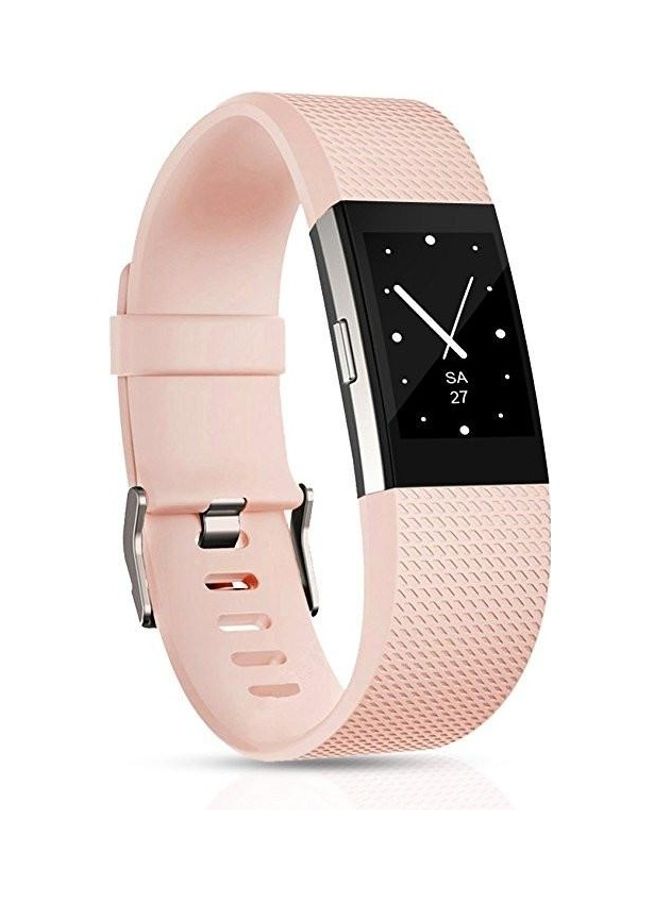 BGM Replacement Strap Band Square Pattern for Fitbit Charge 2 Light Pink - Image 1