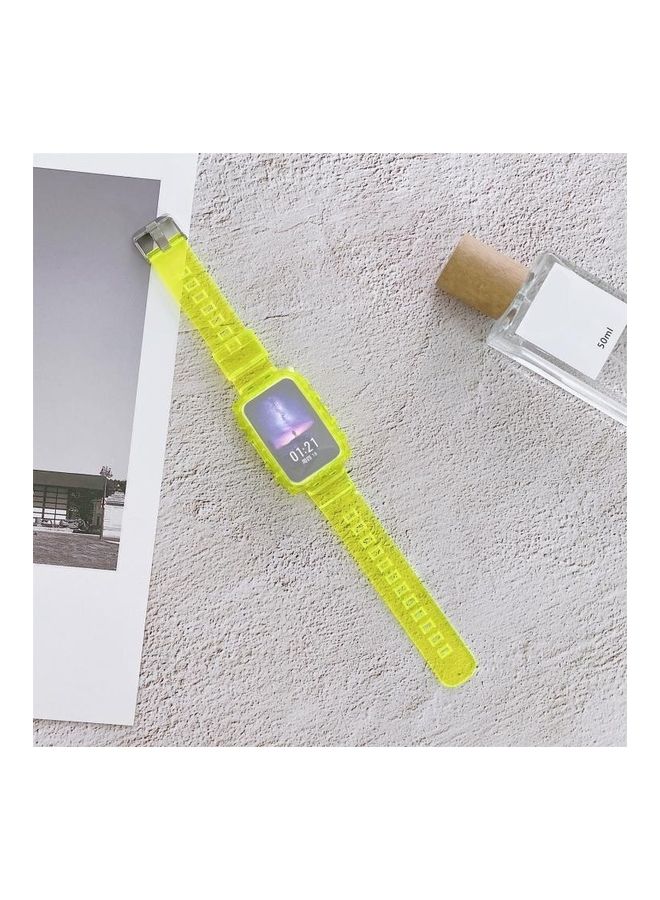 BGM Silicone Integrated Translucent Replacement Strap Watchband For Huawei Watch Fit Yellow - Image 1