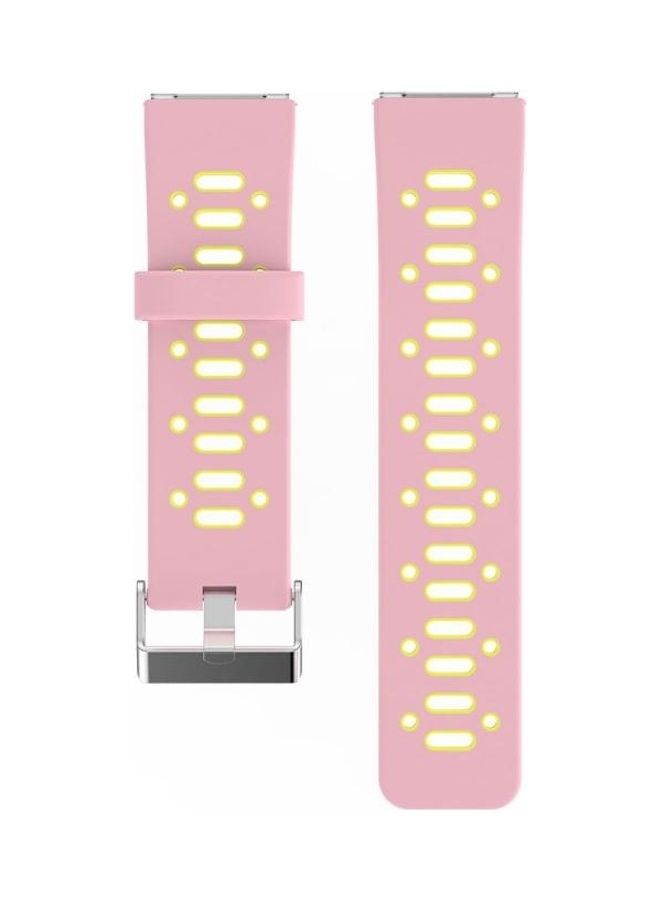 BGM Silicone Replacement Wrist Strap Watchband With Buckle For Fitbit Blaze Pink/Yellow
