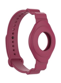 Armor Silicone Strap Watchband for Apple AirTag Red