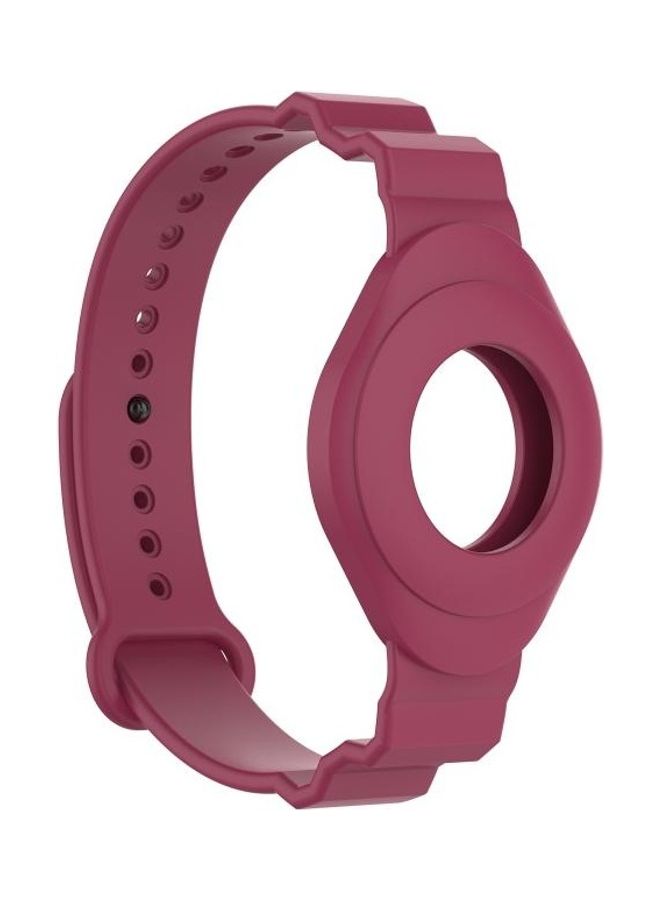 BGM - Armor Silicone Strap Watchband for Apple AirTag Red - Image 1