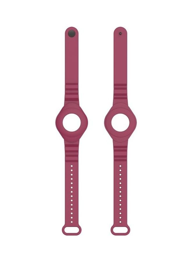 BGM - Armor Silicone Strap Watchband for Apple AirTag Red - Image 1
