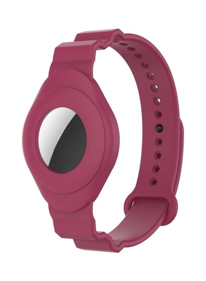 BGM - Armor Silicone Strap Watchband for Apple AirTag Red - Image 1