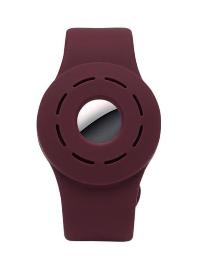 BGM Anti-Scratch Shockproof Silicone Bracelet Strap Protective Cover Case For Apple AirTag Red 