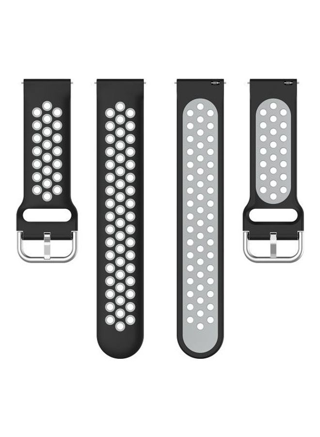 BGM Two-Colour Silicone Replacement Strap Watchband For Huawei Watch 3/3 Pro 22mm Black  - Image 2