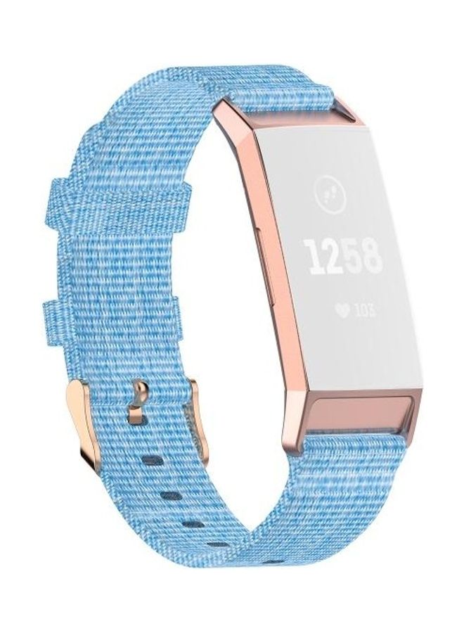 BGM Replacement Braided Nylon Strap Band For Fitbit Charge 4/3/SE Blue - Image 1