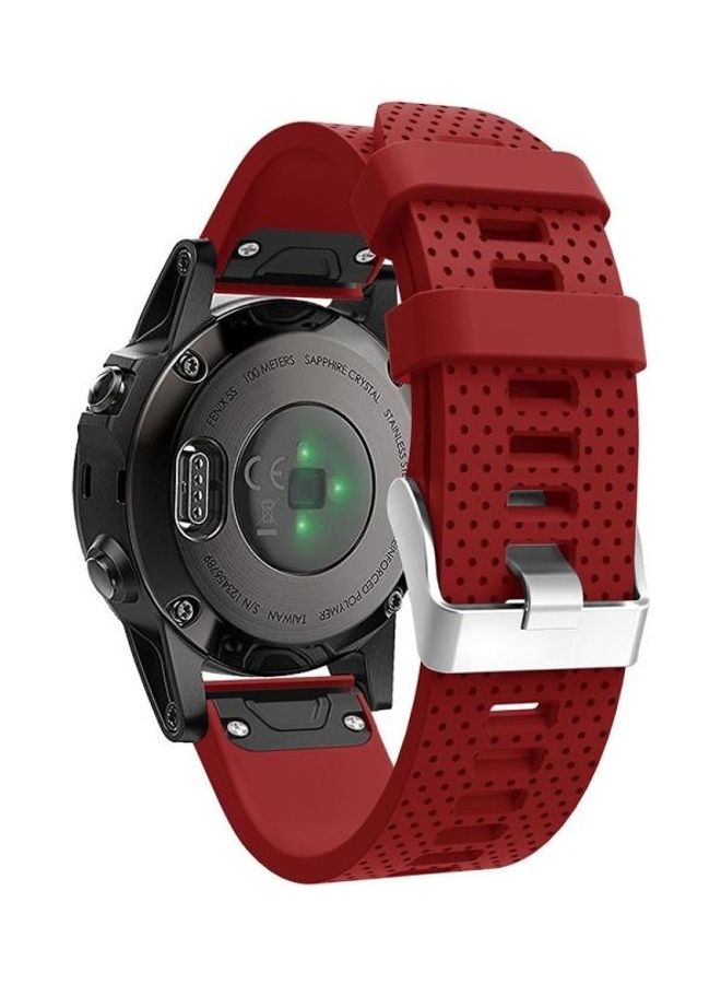 BGM Silicone Replacement Strap For Garmin Fenix 5S Red