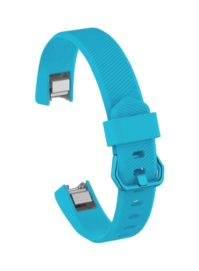 BGM Solid Color Silicone Wrist Strap For Fitbit Alta / HR Sea Blue - Image 1