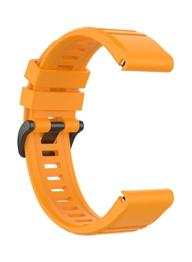 BGM Quick Release Official Texture Wrist Strap Watchband with Metal Button For Garmin Fenix 6 22mm Yellow - Image 4