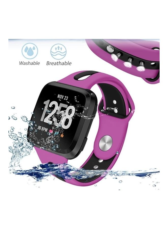 BGM For Fitbit Versa 2 Replacement Strap Watchband Purple/Black - Image 3