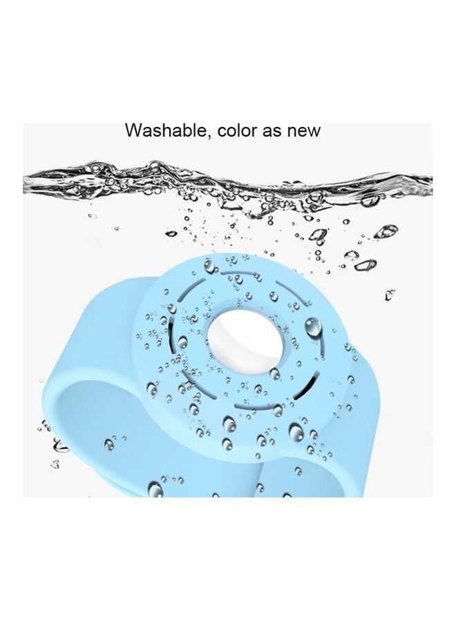 BGM - Shockproof Anti-Scratch Bracelet Strap Silicone Protective Case Cover For Apple AirTag Dark Blue - Image 1