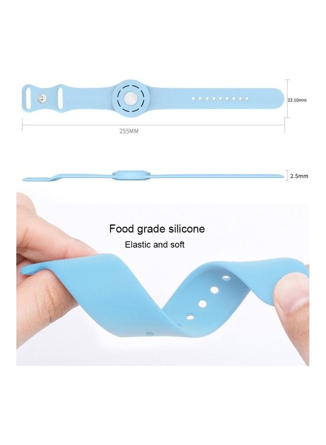 BGM - Shockproof Anti-Scratch Bracelet Strap Silicone Protective Case Cover For Apple AirTag Dark Blue - Image 1