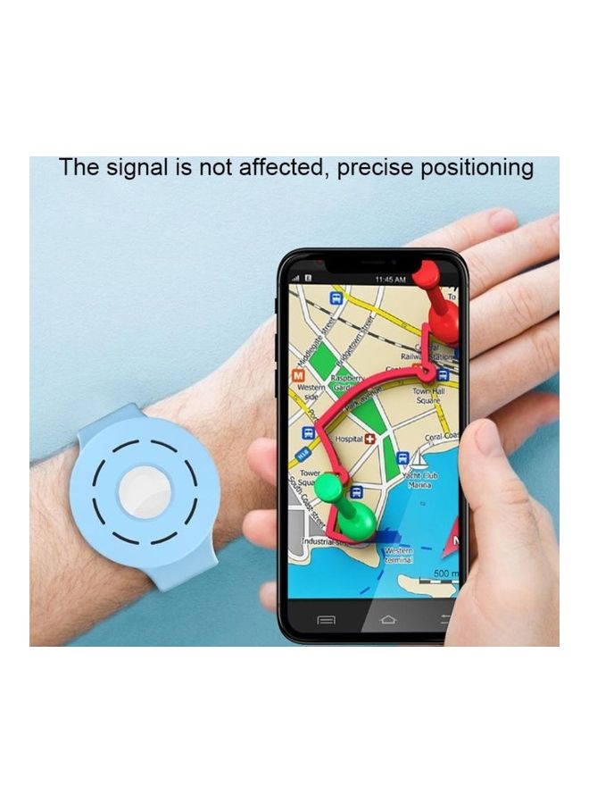 BGM - Shockproof Anti-Scratch Bracelet Strap Silicone Protective Case Cover For Apple AirTag Dark Blue - Image 1
