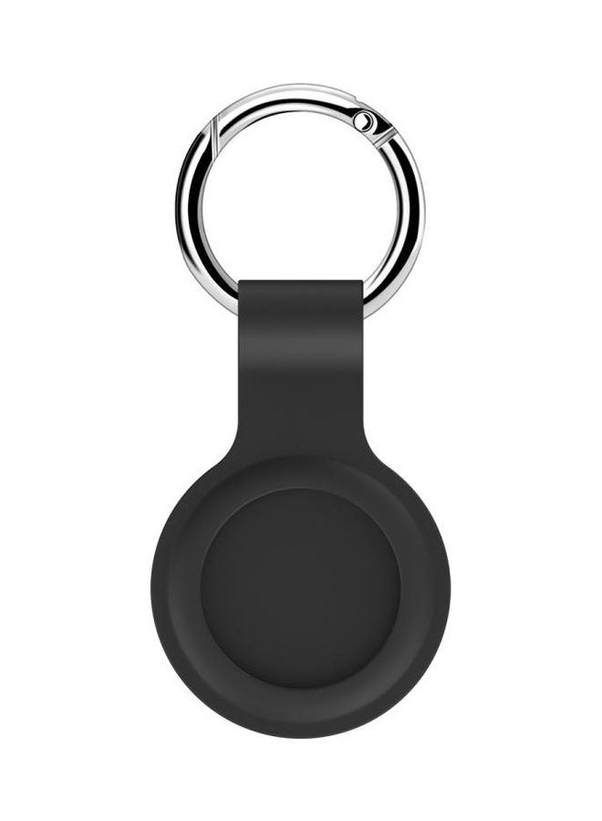 BGM - 2-Piece Shockproof Anti-Scratch Silicone Protective Case with Hook for Apple AirTag Dark Grey - Image 1