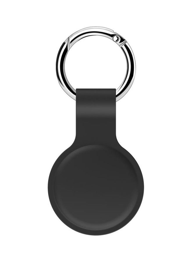 BGM - 2-Piece Shockproof Anti-Scratch Silicone Protective Case with Hook for Apple AirTag Dark Grey - Image 1