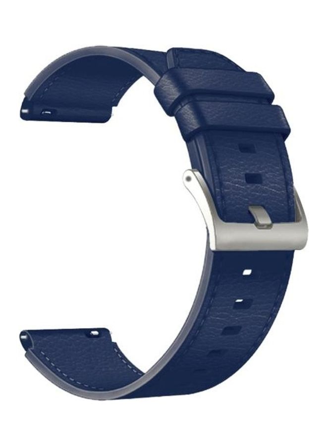 BGM Leather Replacement Strap Watchband For Huawei Watch GT2 Pro Blue - Image 1