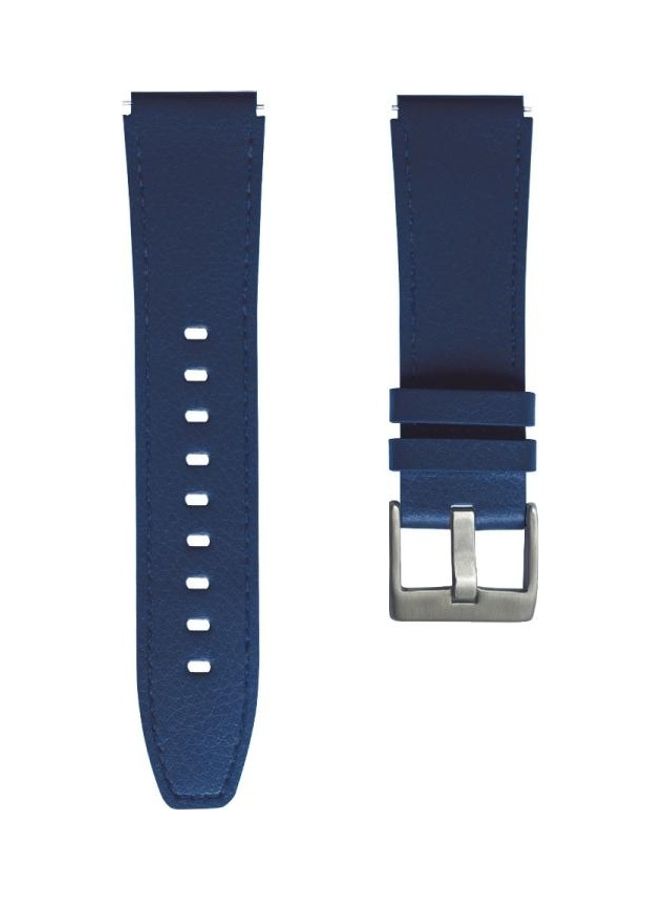BGM Leather Replacement Strap Watchband For Huawei Watch GT2 Pro Blue - Image 2