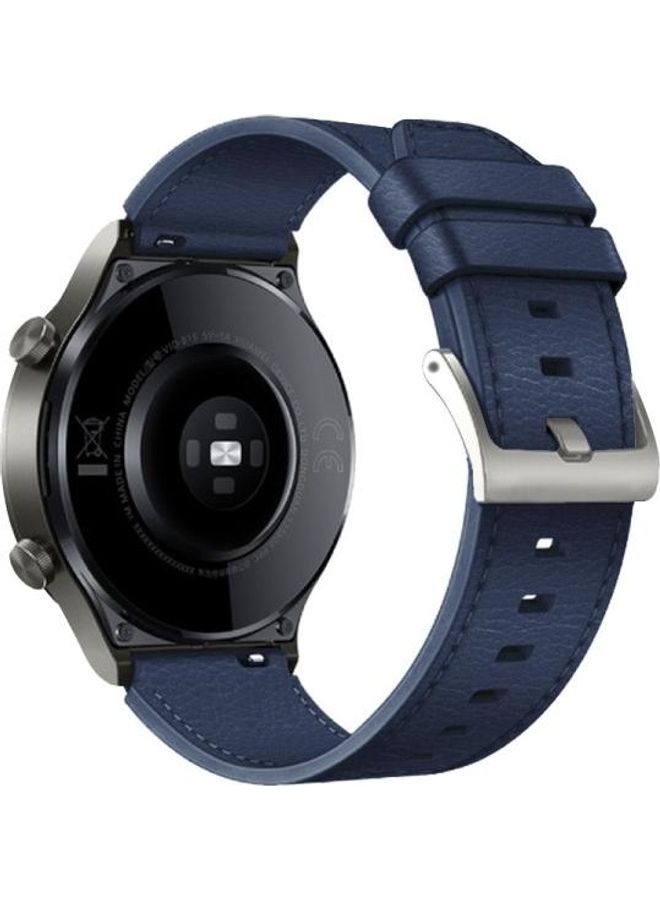 BGM Leather Replacement Strap Watchband For Huawei Watch GT2 Pro Blue - Image 3