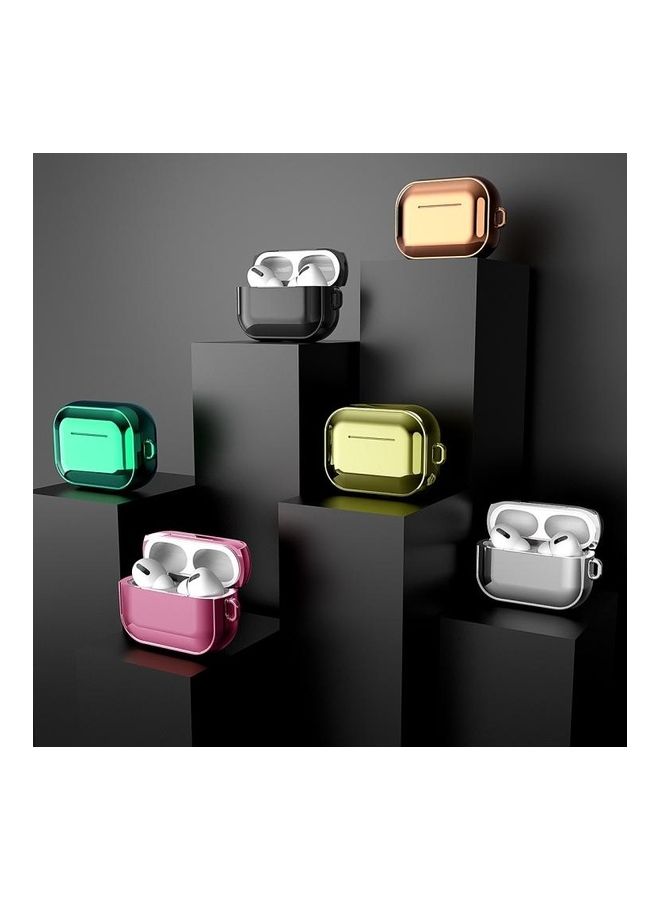 BGM - Electroplating TPU Solid Color Earphone Protective Case with Lanyard For AirPods Pro Gold - Image 1