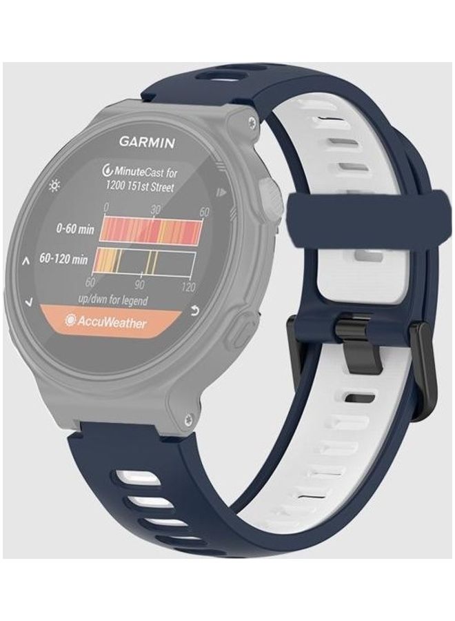 BGM Two-Tone Silicone Replacement Band For Garmin Forerunner 735/235 Blue/White - Image 1