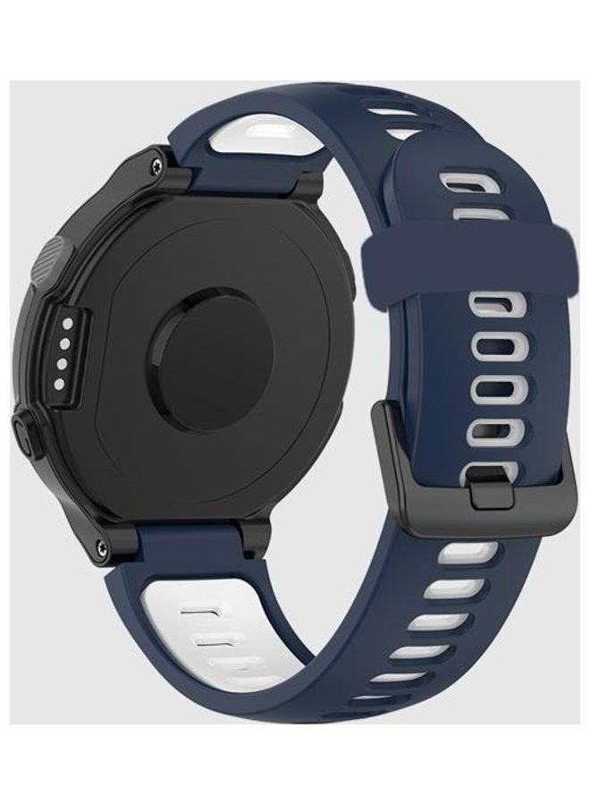 BGM Two-Tone Silicone Replacement Band For Garmin Forerunner 735/235 Blue/White - Image 3