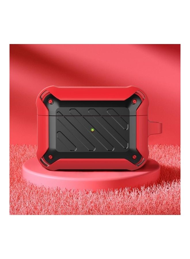 بي جي إم غطاء حماية واق للسماعات اللاسلكية مضاد للصدمات مصنوع من السيليكون بتصميم على شكل نحلة طنانة لسماعات آير بودز برو أحمر/أسود - Image 1