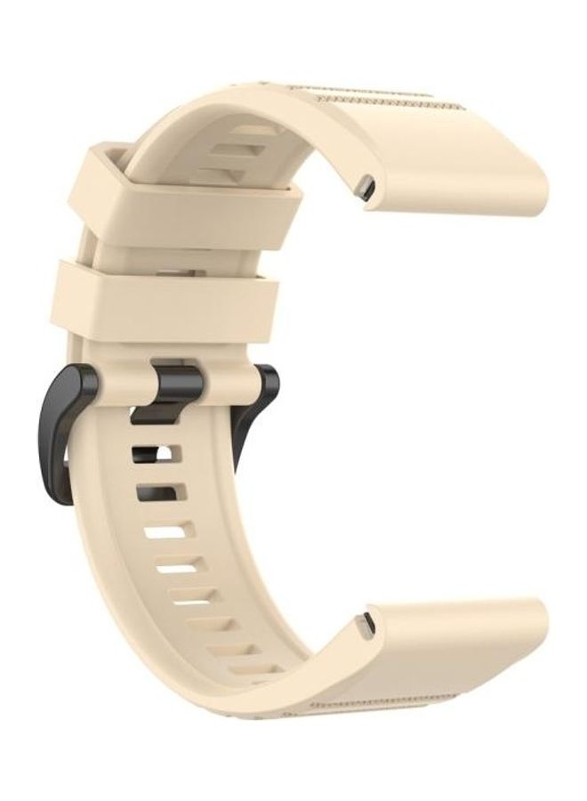 بي جي إم طقم سوار بديل من السيليكون سريع الفك لساعة جارمين فينيكس 6 مقاس 22 مم بيج - Image 3