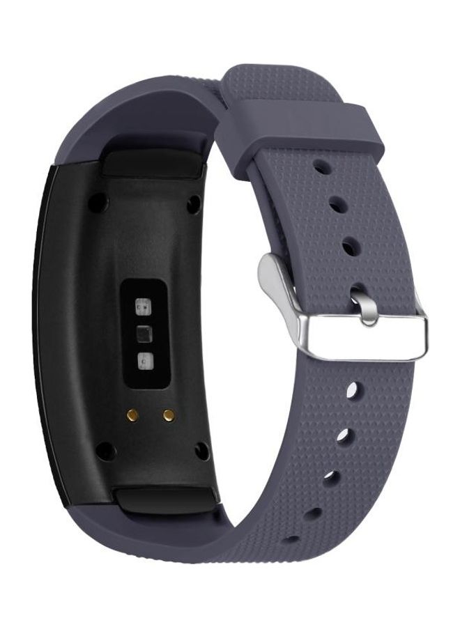 BGM Textured Silicone TPU Strap For Samsung Galaxy Gear Fit2 3D Grey  - Image 2