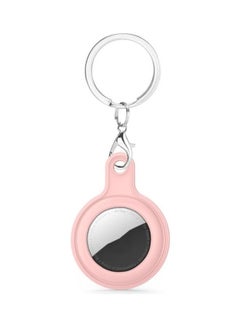 Gel Leather Case Cover with Switchable Keychain Ring for Apple AirTag Pink