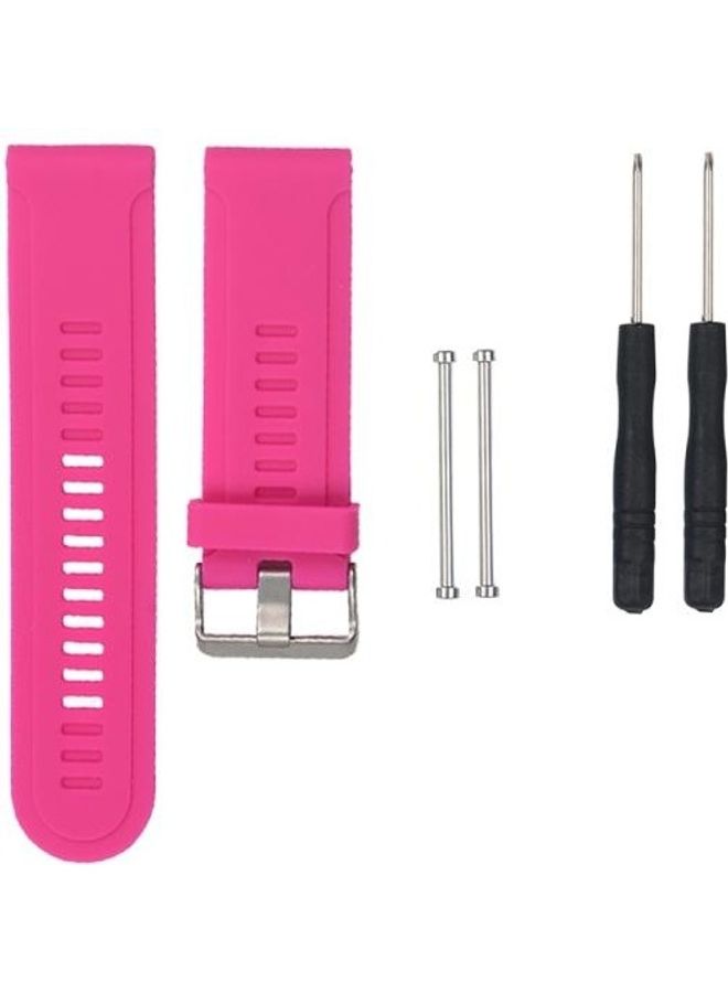 BGM Silicone Replacement Wrist Strap Watchband For Garmin Fenix3 HR Rose Red - Image 1
