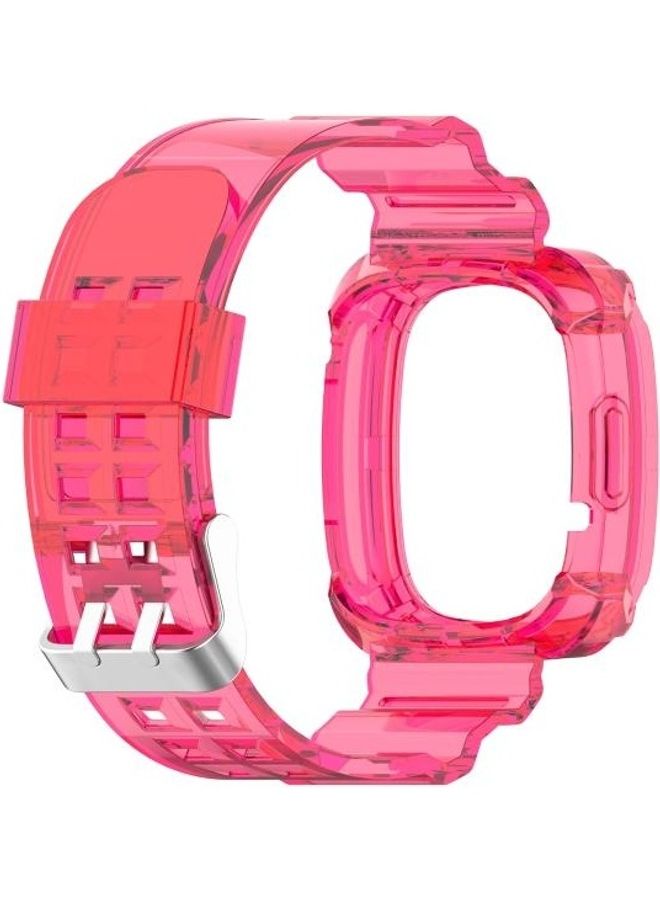 BGM Transparent TPU Strap For Fitbit Versa 3/Fitbit Sense Rose Red - Image 3