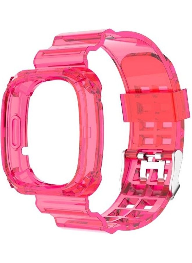 BGM Transparent TPU Strap For Fitbit Versa 3/Fitbit Sense Rose Red - Image 4