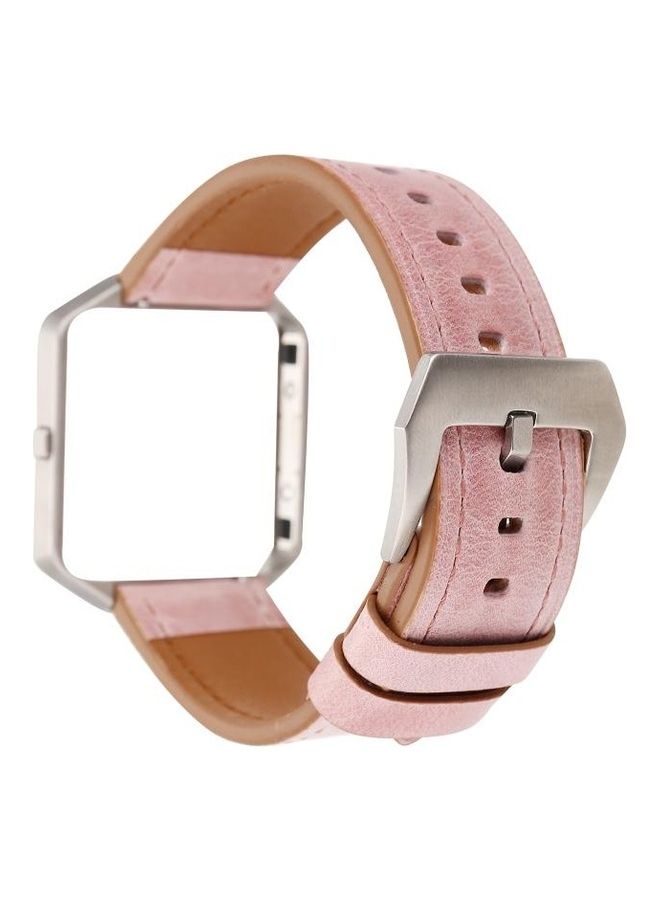 BGM Fresh Style Leather Replacement Strap Watchband For Fitbit Blaze Pink - Image 3