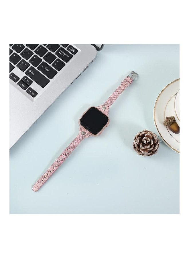 BGM Studded Slim Sequin Glitter Leather Strap For Fitbit Versa / Versa 2 / Versa Lite / Versa SE Pink - Image 4