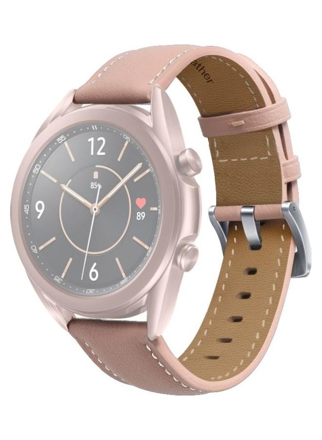 BGM Leather Buckle Replacement Strap Watchband For Samsung Galaxy Watch3 45mm Pink - Image 2