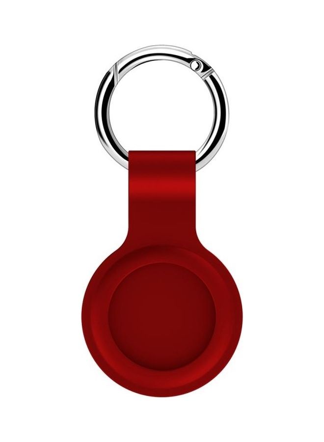 BGM - 2-Piece Shockproof Anti-Scratch Silicone Protective Case with Hook for Apple AirTag Red - Image 1