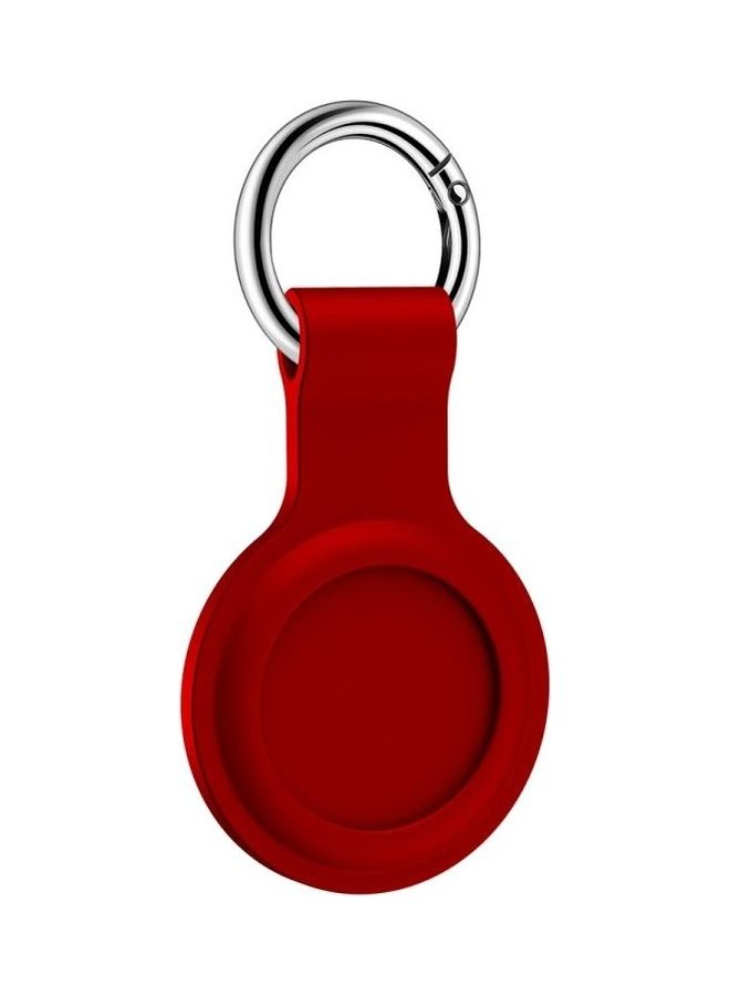 BGM - 2-Piece Shockproof Anti-Scratch Silicone Protective Case with Hook for Apple AirTag Red - Image 1