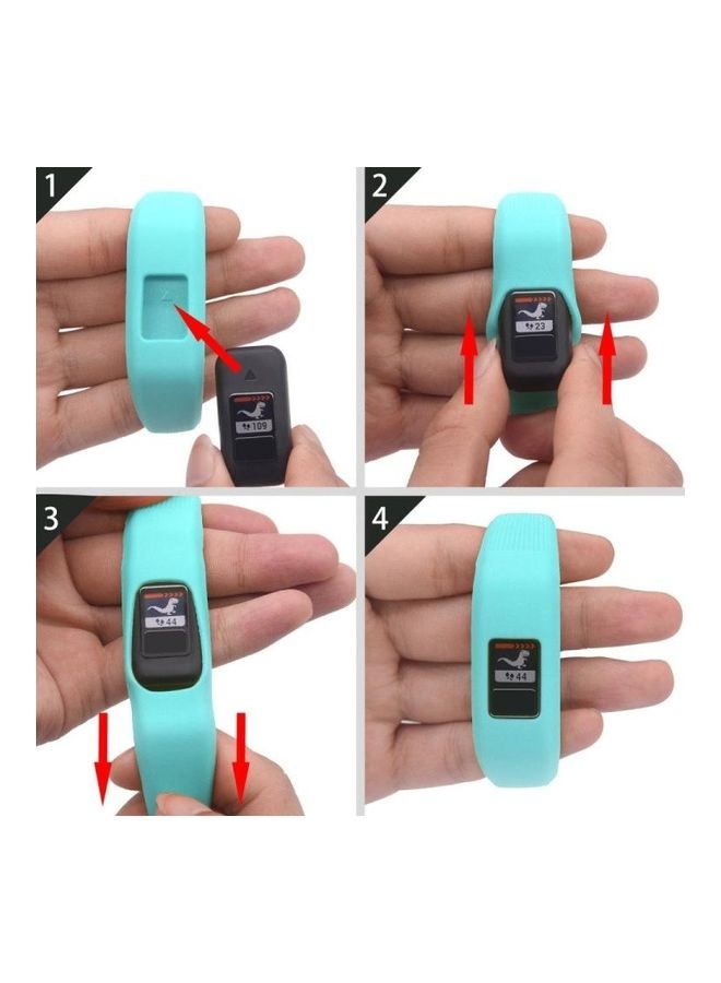 BGM Silicone Sport Wrist Strap For Garmin Vivo Fit Sky Blue - Image 5